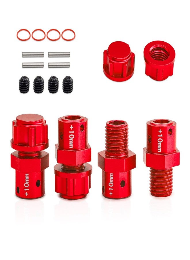 POLANTA Aluminum +10mm Wide Wheel Hex Hub Upgrade Parts for Arrma 1/7 Mojave Infraction Felony Limitless Fireteam 1/8 Kraton Outcast 6S BLX (Red) - Image 4